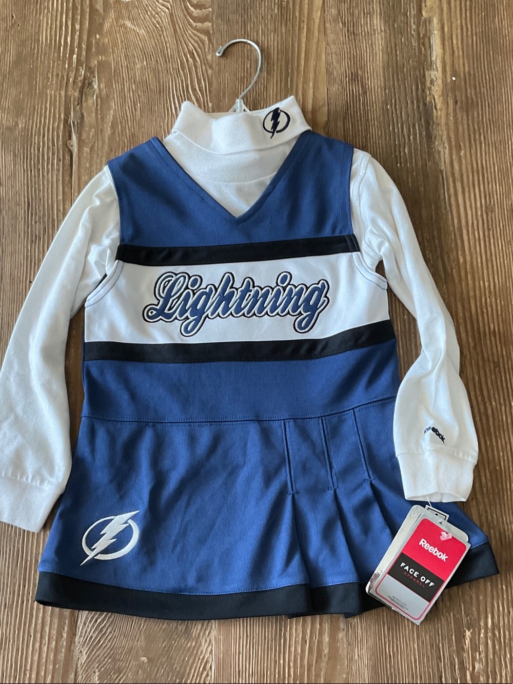 Reebok embroidered Tampa Bay Lightning Cheer Dress with turtleneck Top